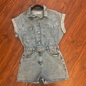 Zara Denim short jumpsuit/romper